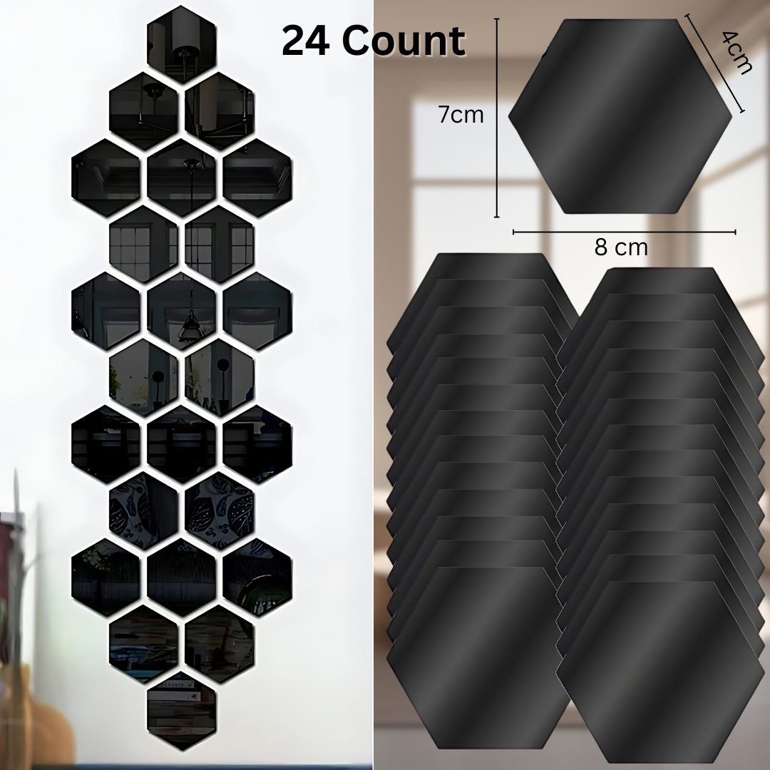 Decorative Hexagon Mirror Stickers