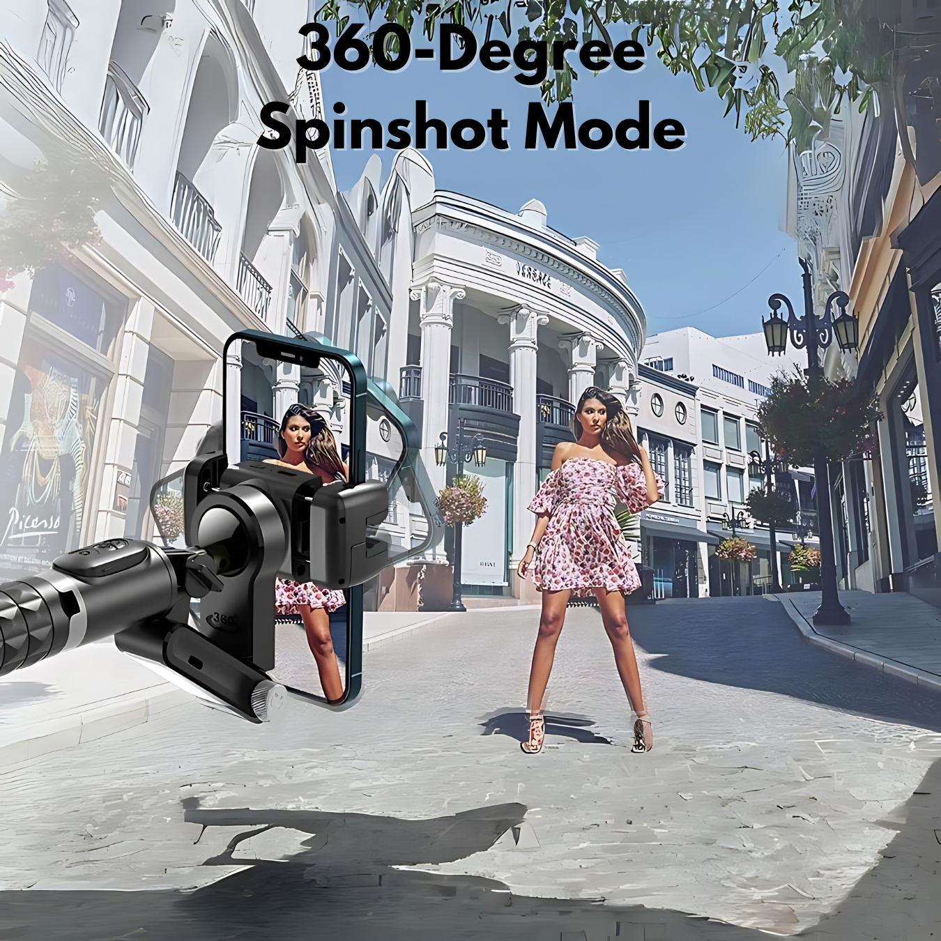 360° Rotating Gimbal Tripod/Selfie Stick