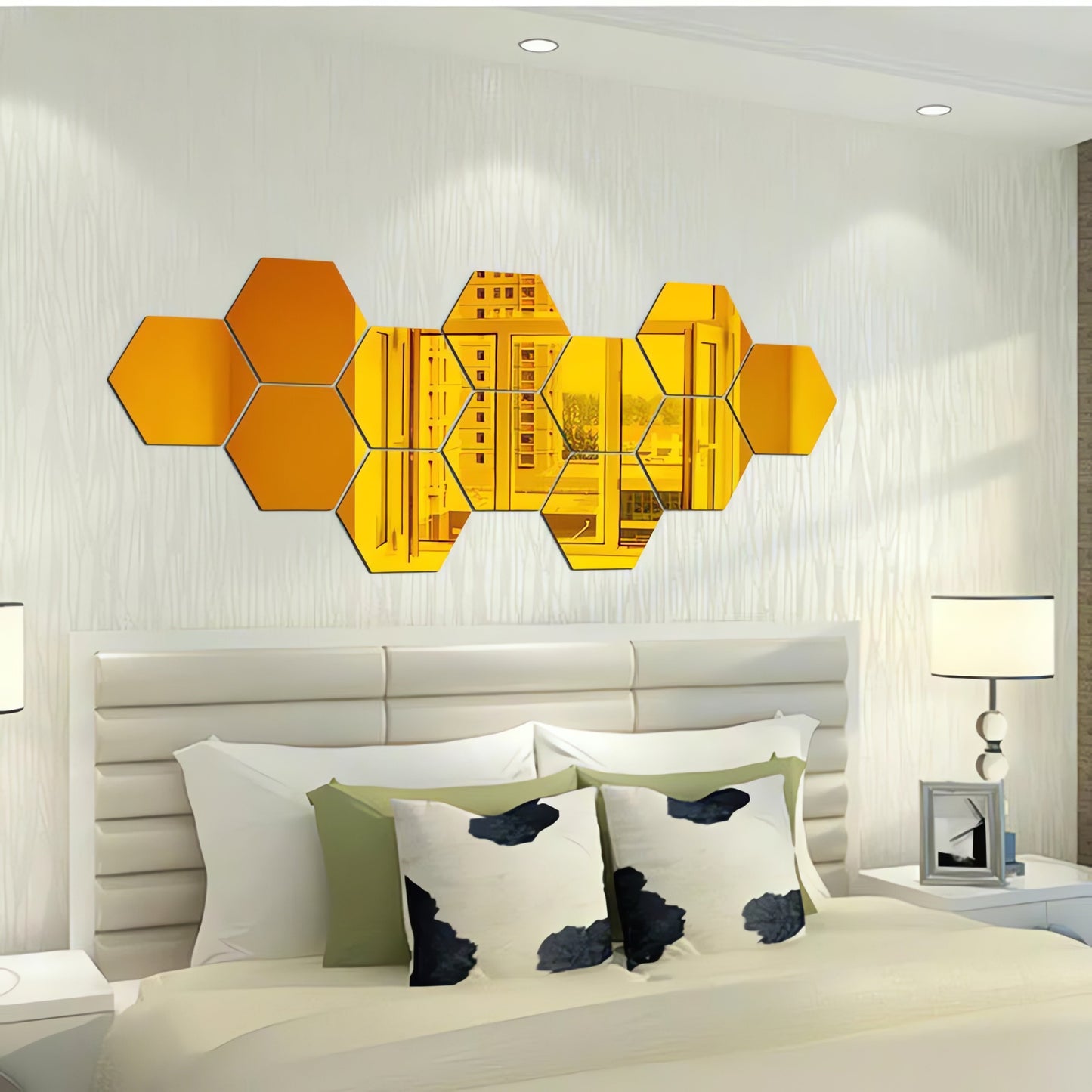 Decorative Hexagon Mirror Stickers