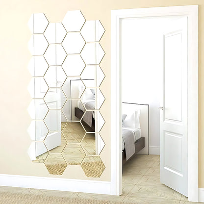 Decorative Hexagon Mirror Stickers